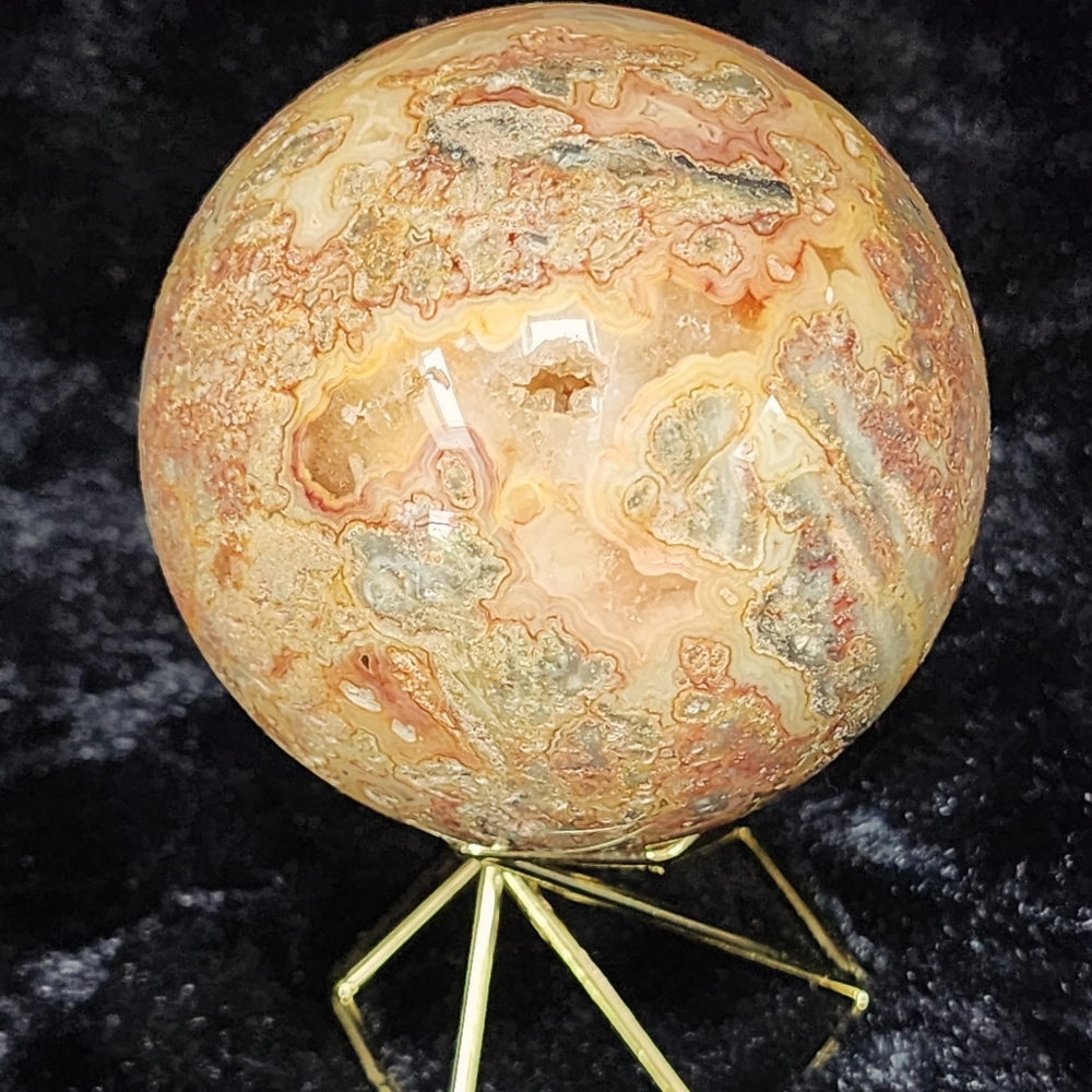 Mexican lace agate druzy Sphere